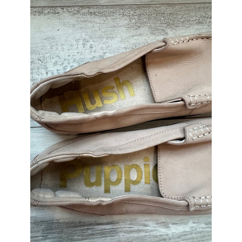 Hush Puppies Leather Loafers Quiet Luxury Women 9 Tan Slip On Old Money Preppy‎ - Picture 6 of 11